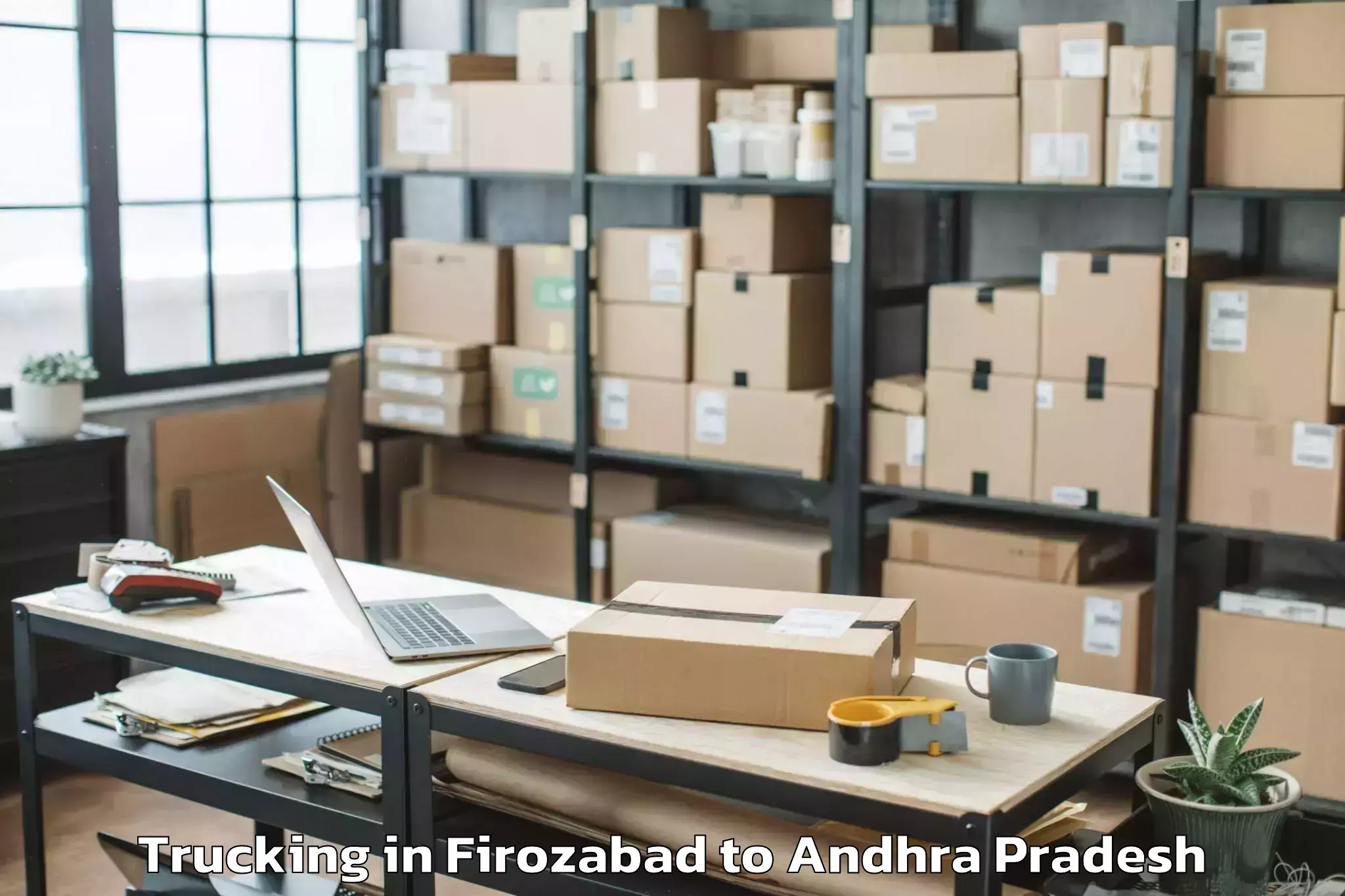 Book Firozabad to Koduru Trucking